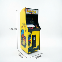 Machine de jeu d'arcade classique rétro verticale personnalisable en bois et acrylique, à monnayeur, avec jeu à thème chanceux, 1-2 joueurs