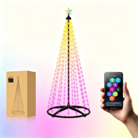 Lampe d'arbre en forme d'étoile de haute qualité avec télécommande 24 touches et contrôle par application, USB 5V, étanche, pour jardin, Noël