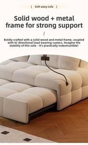 Modern Convertible <b>Sofa</b> <b>Bed</b> Fabric Upholstered Pull Out Sleeper Couch Tufted Cushion Back for Living Room Hotel - Product Image 6