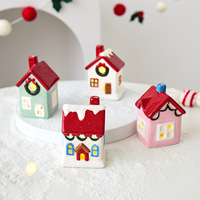 Ornements de maison en céramique macaron créatif de Noël Décorations de table lumineuses dans des décorations de Noël colorées
