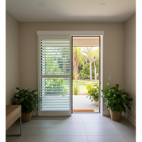 Volets en PVC de style moderne pour l'extérieur, faciles à nettoyer, pour salon, hôtel - Cache-porte coulissante de patio