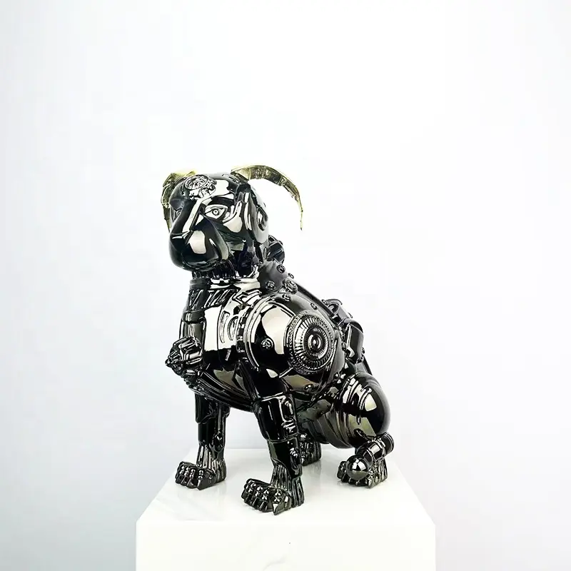 Custom Steampunk Iron Punk Robot Ambachten Antieke Astrodog Ambachtelijke Bar Decoratie Sculptuur Vintage Gegalvaniseerd Ijzer