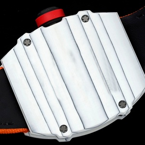 High-end white ceramic tonneau-shaped <b>automatic</b> mechanical men's <b>watch</b>, <b>skeletonized</b> movement, shock-resistant racing-style wate - Product Image 6