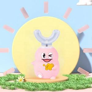 Cepillo de dientes eléctrico para niños en forma de U, cerdas suaves sónicas para bebés, Material de silicona, ajuste de frecuencia multiposición, USB - Product Image 6