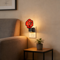 Veilleuse LOHAS Rose Gothique, Lumière Blanche Chaude, Capteur Crépusculaire, Lampe de Chevet Rose pour Adultes et Enfants, Idéale pour Chambre et Couloir