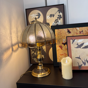 Lampada da Tavolo di Lusso Europea in Rame, Paralume in Vetro Ottone Anticato, Lampada da Scrivania Vintage <span class=keywords><strong>per</strong></span> Casa, Camera da Letto, Comodino, Lampada da Lettura - Product Image 4
