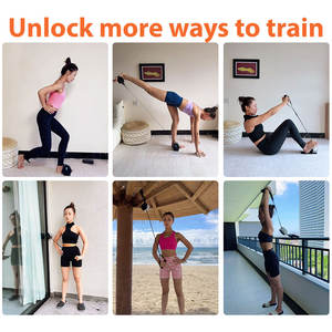 Set <span class=keywords><strong>Fitness</strong></span> per Palestra Domestica, Macchina con Cavi Portatile, Attrezzo Smart con Resistenza Regolabile per Allenamento Completo del Corpo - Product Image 4