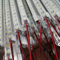 Barre lumineuse LED Double rangée 24V 5730 144led, barre lumineuse d'armoire personnalisée, rainure en aluminium