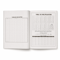 Cahier d'exercices ligné français personnalisé, 96 pages, 210x165mm, reliure agrafée, couverture imprimée en couleur pour étudiants, vente en gros