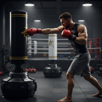 Saco de Boxeo de Cuero PU de Alta Calidad con Logotipo Personalizado, Equipo de Entrenamiento Deportivo Moderno, Saco de Boxeo Independiente con Relleno de EPE, Duradero