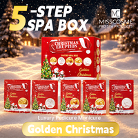 Kit de Pédicure Luxe Doré Noël Effet Bulles 5 Étapes – Soin Festif pour les Pieds, Fournitures de Salon de Manucure, Vente en Gros, Personnalisation ODM