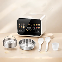 Cuisinière à riz numérique multifonction à faible teneur en glucides, couvercle en verre trempé, cuisson rapide en 21 minutes, cuve intérieure antiadhésive, minuterie de retard 24h, fonction maintien au chaud