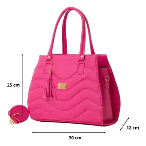 Bolso Tote Casual para Mujer Fana Alissa, Color Buganvilia, Correa de Cadena, Forro Acolchado de PU, M3768 - Product Image 4