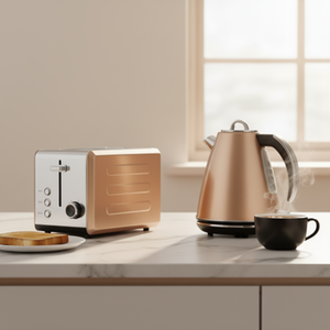 Ensemble petit-déjeuner OUSHENG pour la maison, comprenant un <span class=keywords><strong>grille</strong></span>-<span class=keywords><strong>pain</strong></span> électrique en acier inoxydable 2 tranches et une bouilloire électrique de 1,7 litre, avec garantie d'un an - Product Image 2