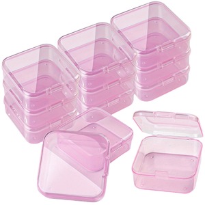 Caja de Plástico Transparente para Manualidades, Mini Contenedor Cuadrado de 5.5cm para Almacenamiento de Joyas y Cuentas - Product Image 1