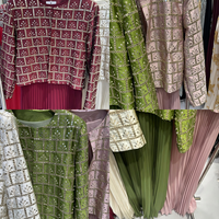 Ensemble Robe Vert Olive Modeste de Dubaï – Élégante Tenue Deux Pièces pour Femme avec Veste Perlée et Robe Plissée pour la Vente en Gros au Moyen-Orient