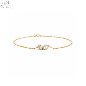 ซัพพลายเออร์ฮ่องกง ขายส่ง กำไลข้อมือทองคำแท้ 18K ประดับเพชรทรงโรสคัทธรรมชาติ รับผลิตตามแบบ (OEM) เครื่องประดับคุณภาพสูง สายแบบปรับได้ - Product Image 1