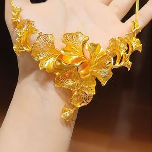 Nuevo Conjunto de <span class=keywords><strong>Accesorios</strong></span> de <span class=keywords><strong>Novia</strong></span> <span class=keywords><strong>para</strong></span> Boda China: Collar, Pendientes y Pulsera con Borlas Doradas y Hojas de Ginkgo <span class=keywords><strong>para</strong></span> <span class=keywords><strong>Novia</strong></span> - Product Image 5