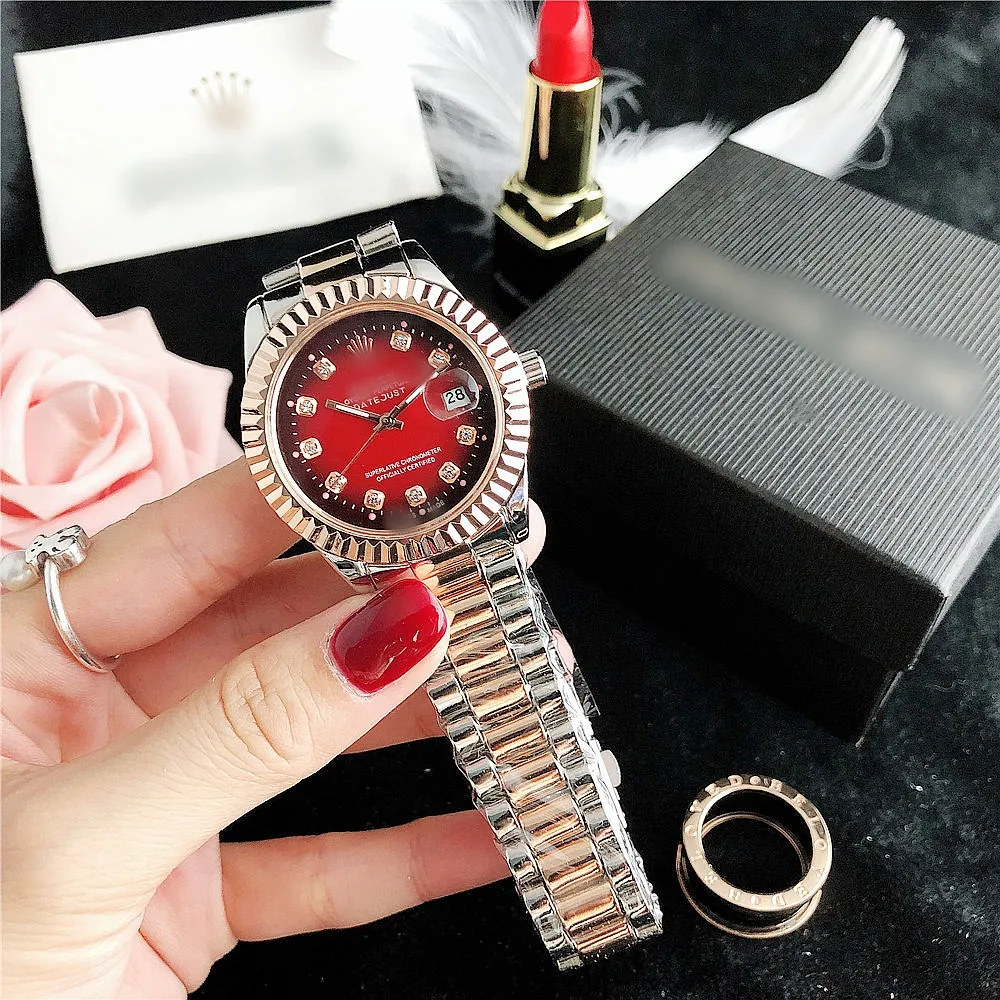 Hot sale fashion Women stainless steel waterproof Luxury Wrist Watch famous brand ladies quartz watches gifts