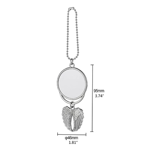 Sublimación de calor, llavero plateado para coche, adornos, forma de ala de Ángel, colgante de impresión de transferencia térmica en blanco, joyería - Product Image 4