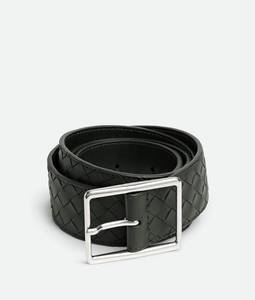 Cinturón de Cuero Genuino Tejido Intreccio para Hombre Bottega BV 2026, Cinturón de Lujo con Hebilla de Pin, Estilo de Diseñador, Veneta - Product Image 1