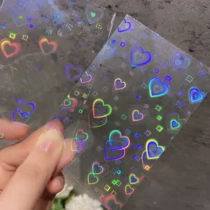 Oosi De 2022 nuovi arrivi bella fluorescente Glitter a forma di cuore lucido 3d Nail Art adesivi fai da te luccichio di lusso adesivi per unghie