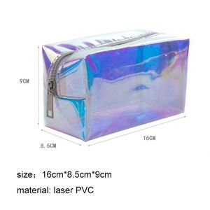 Wholesale Fashion Holographic Iridescent Pvc Cosmetic <b>Bag</b> Waterproof Laser Make up Pouch - Product Image 2