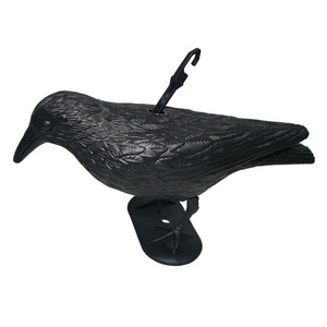 Estatua de Cuervo Negro Realista con Textura de Plumas en Relieve para Decoración de Jardín o Granja, Plástico PE Duradero - Product Image 1