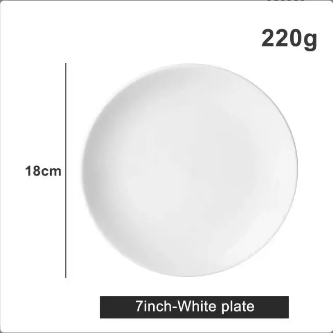 Özelleştirilmiş melamin restoran tabakları seramik yemek yuvarlak beyaz seramik plakalar