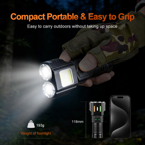 WOSEN USB Rechargeable Waterproof IP65 LED Flashlight 3000 Lumens Magnetic Tail Handheld Torch - Product Image 6