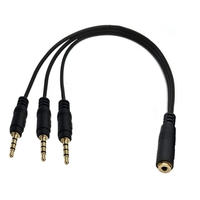 Cable Divisor de Audio Estéreo de 3.5mm y 1FT (1 Entrada, 3 Salidas) con Conectores Chapados en Oro y Revestimiento de PVC para Altavoces, Reproductores MP3, PC y Cámaras