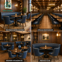 Mobilier de café moderne Ron Group, banquette en cuir en forme de L, table carrée commerciale, chaise en cuir, banquette de restaurant