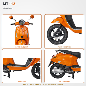 Scooter à essence <span class=keywords><strong>50cc</strong></span> <span class=keywords><strong>4</strong></span> <span class=keywords><strong>temps</strong></span> certifié EEC, Euro 5 EFI, vitesse maximale de 45 km/h, réservoir de carburant de 5,<span class=keywords><strong>4</strong></span> L, scooter rétro pour adultes - Product Image 2