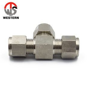 Trung Quốc Nhà sản xuất Nickel mạ 1/4 "3/8" 1/2 "Ống Brass <span class=keywords><strong>TEE</strong></span> nén phụ kiện - Product Image 2