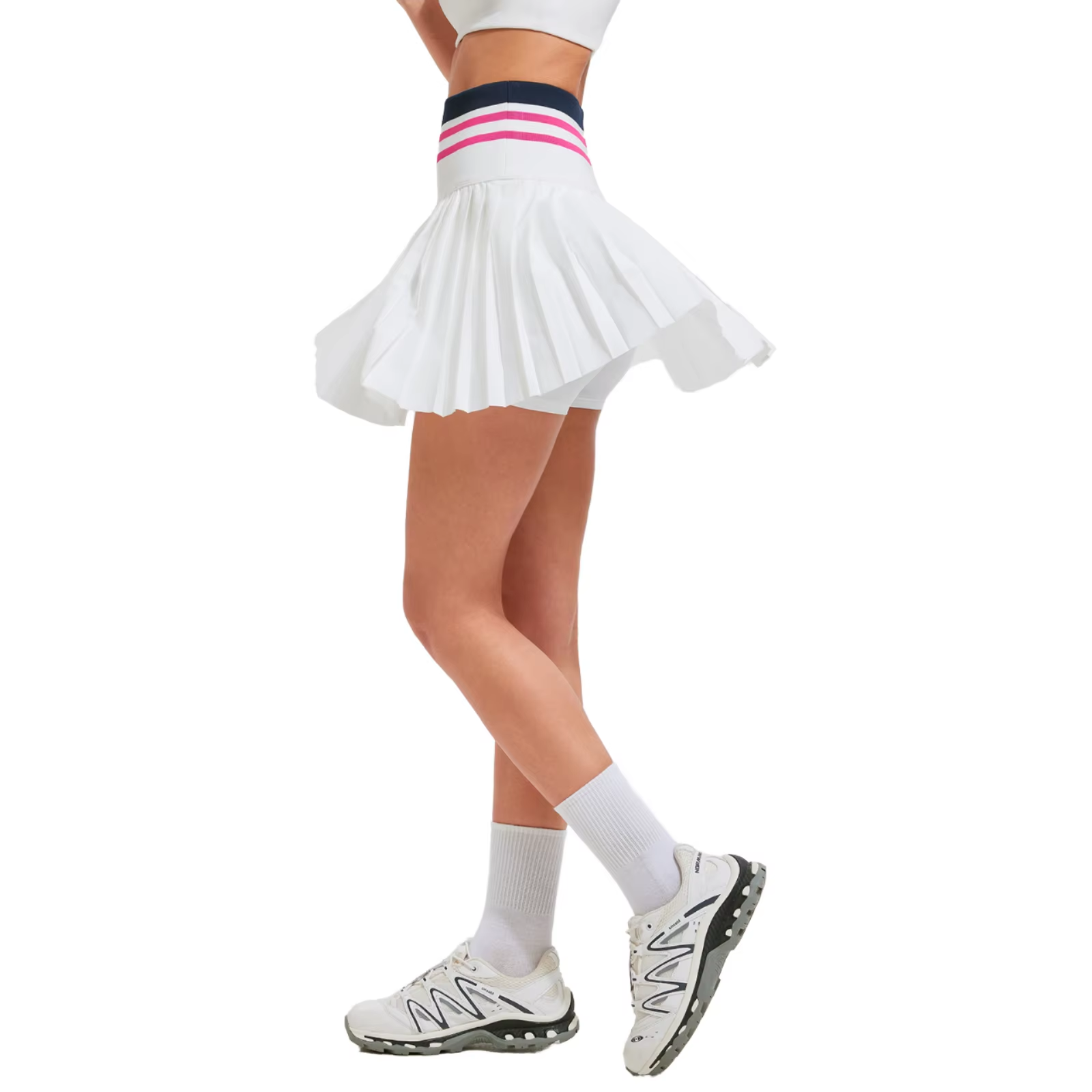 Black Mini Skirt Outfit High Waist Pleated Design