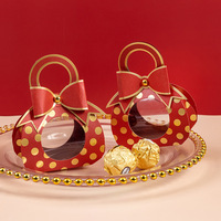 Bonbons à pois avec boîte à bonbons de mariage à la main mignon arc emballage cadeau boîte de papier bébé douche sucette boîte de chocolat