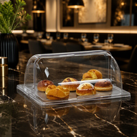 Boîte de présentation de gâteaux en acrylique transparent avec couvercle, vitrine pour pâtisseries, desserts et aliments pour boulangerie, café