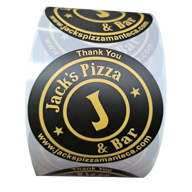 Logo Sticker Custom, Custom Printed Roll Plastic Waterproof Synthetic Paper Adhesive Vinyl PVC Round Circle Brand Logo Sticker