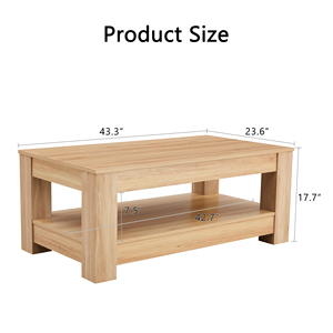 Tavolino Moderno e Pratico in Noce, Design con Doppio Ripiano in MDF, Ideale per Soggiorno, Camera da Letto e Studio - Product Image 2