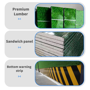 <span class=keywords><strong>Clôture</strong></span> de chantier temporaire en acier coloré à motif herbe, panneau sandwich en mousse, <span class=keywords><strong>anti</strong></span>-<span class=keywords><strong>bruit</strong></span>, 2m x 3m ANTON - Product Image 5