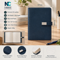 Carnet de notes en cuir A5 personnalisé avec stylo métallique, coffret cadeau de luxe pour la promotion d'entreprise