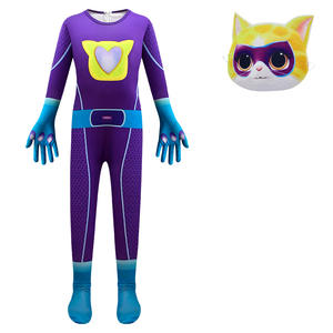 Costume de cosplay de chat super-héros de dessin animé, nouvelle conception, vente chaude 2024, pour enfant garçon, Halloween, chaton - Product Image 1