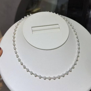 Collar de Plata S925 con Perlas de Agua Dulce Aurora Dispersas, Cadena para Clavícula con Perlas Redondas Pequeñas de 4-5mm, Collar en Capas - Product Image 5