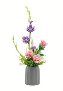 Bouquet di fiori Lego in plastica mista, fiori artificiali decorativi fatti a mano, stile moderno, per San Valentino, riutilizzabili e riciclabili - Product Image 1