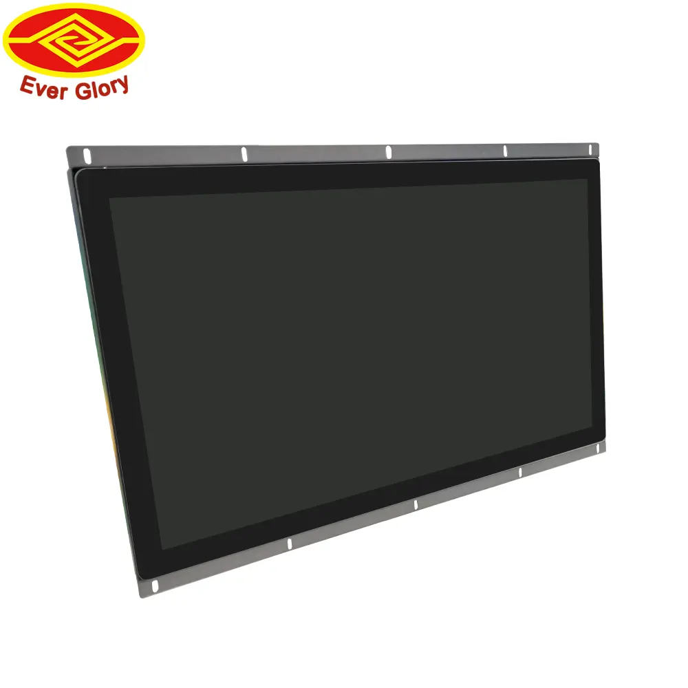 IP65 Monitor tampilan layar sentuh kapasitif bingkai terbuka LCD 10 poin interaktif 21.5 inci tahan air