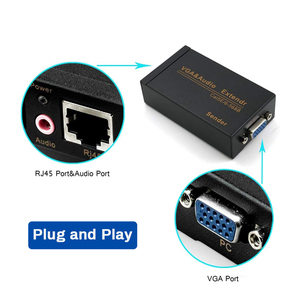 Xác minh nhà sản xuất 300m <span class=keywords><strong>VGA</strong></span> Extender để UTP tín hiệu trên <span class=keywords><strong>Cat5</strong></span> Cat6 RJ45 60m 100m Extender với âm thanh Stereo âm thanh - Product Image 3
