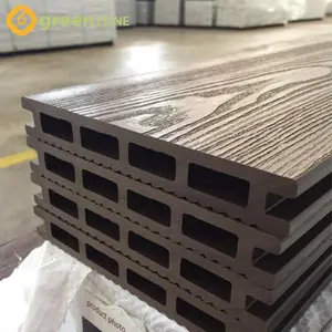 Panneaux de terrasse en composite wpc gaufrage 3d à grain de bois creux sans écart pour extérieur