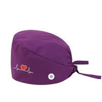 Bonnets chirurgicaux doublés satin pour infirmières – Confortables, respirants, avec boutons – Bonnets de travail médicaux pour hôpitaux, cliniques, imprimés ECG