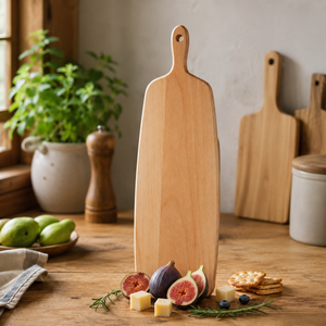 Tabla de cortar larga de madera de haya premium con orificio para colgar, tabla de picar estrecha de madera para servir pan y <span class=keywords><strong>queso</strong></span> - Product Image 6