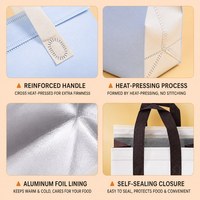 Sac isotherme en aluminium pour la préparation des repas, la livraison de nourriture, les emballages à emporter, sac isotherme personnalisé avec logo, sacs isothermes non tissés